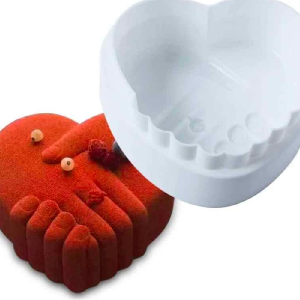 New Heart-Shaped Red Silicone Mold